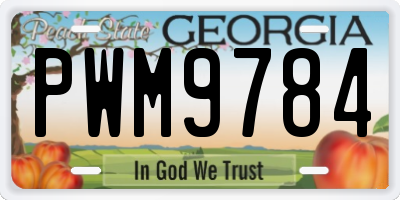 GA license plate PWM9784