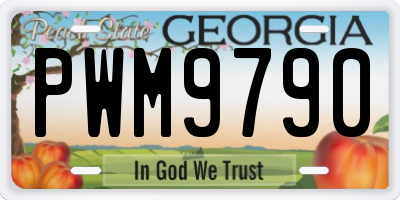 GA license plate PWM9790