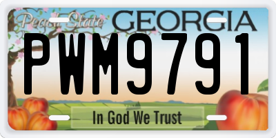 GA license plate PWM9791