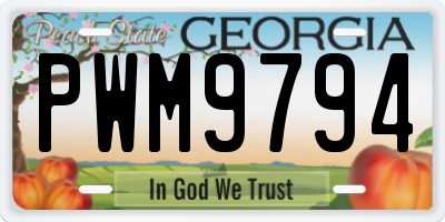 GA license plate PWM9794