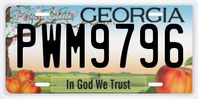 GA license plate PWM9796