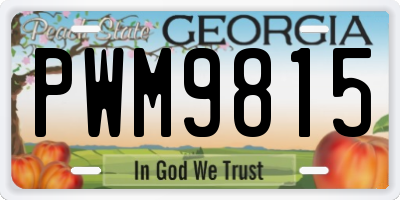 GA license plate PWM9815