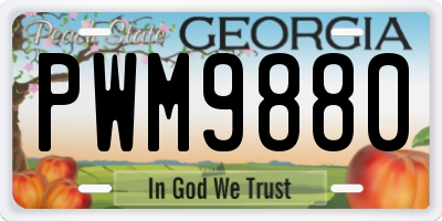GA license plate PWM9880