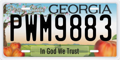 GA license plate PWM9883