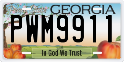 GA license plate PWM9911