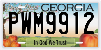 GA license plate PWM9912