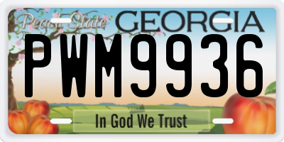 GA license plate PWM9936