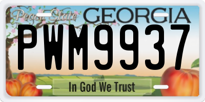 GA license plate PWM9937