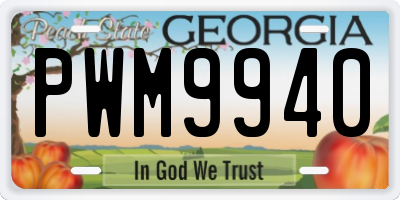 GA license plate PWM9940