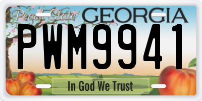 GA license plate PWM9941