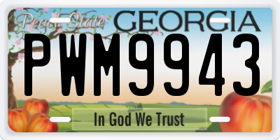 GA license plate PWM9943
