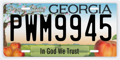 GA license plate PWM9945