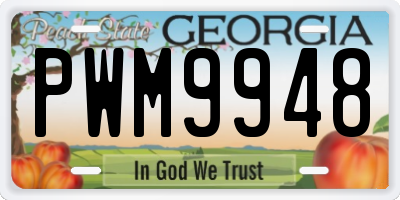 GA license plate PWM9948