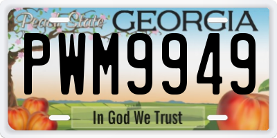 GA license plate PWM9949