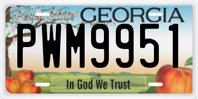 GA license plate PWM9951