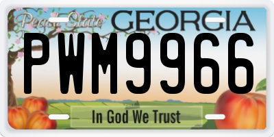 GA license plate PWM9966