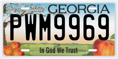 GA license plate PWM9969