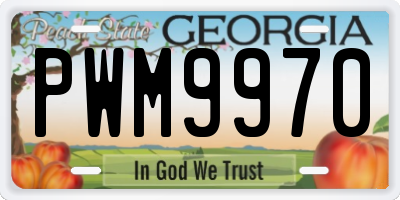 GA license plate PWM9970