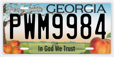 GA license plate PWM9984