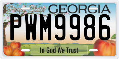 GA license plate PWM9986