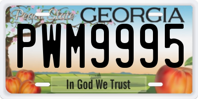 GA license plate PWM9995