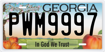 GA license plate PWM9997