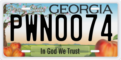 GA license plate PWN0074