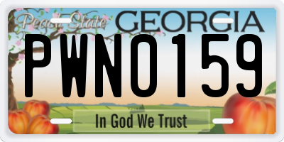 GA license plate PWN0159