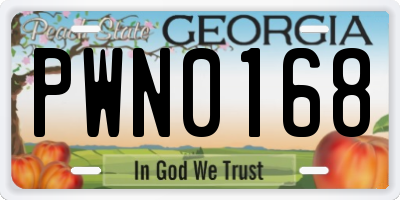 GA license plate PWN0168