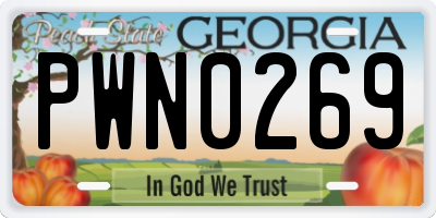 GA license plate PWN0269