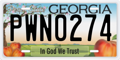 GA license plate PWN0274