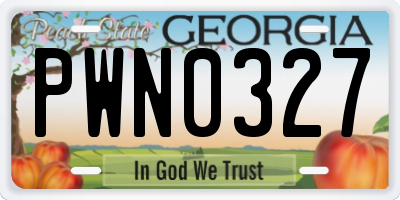 GA license plate PWN0327