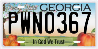 GA license plate PWN0367