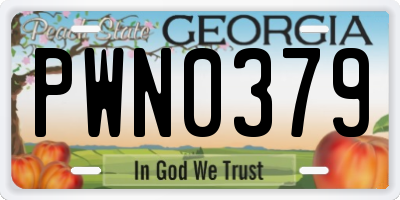 GA license plate PWN0379
