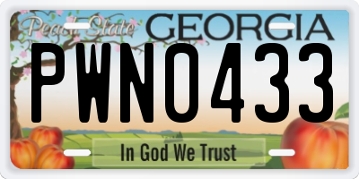 GA license plate PWN0433