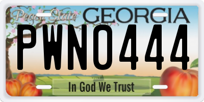 GA license plate PWN0444