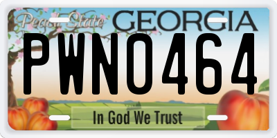 GA license plate PWN0464