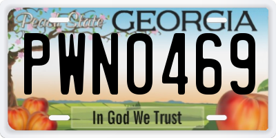GA license plate PWN0469