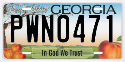 GA license plate PWN0471