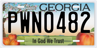 GA license plate PWN0482