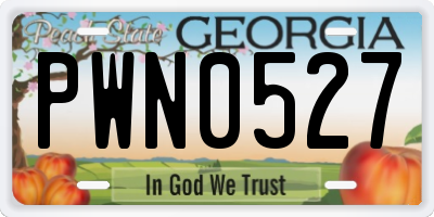 GA license plate PWN0527