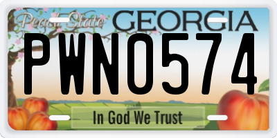 GA license plate PWN0574
