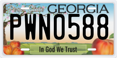 GA license plate PWN0588