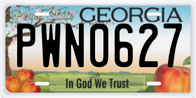 GA license plate PWN0627