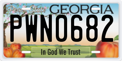 GA license plate PWN0682