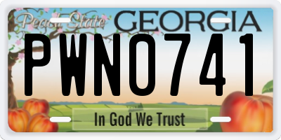 GA license plate PWN0741
