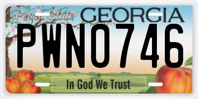 GA license plate PWN0746