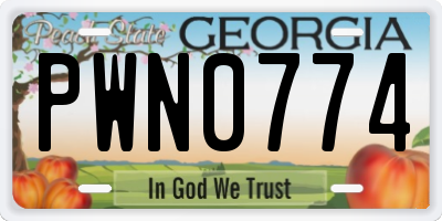 GA license plate PWN0774