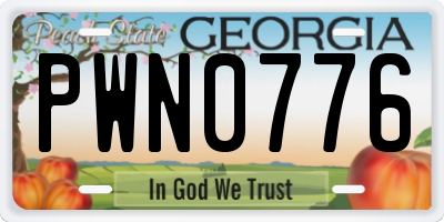 GA license plate PWN0776