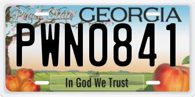 GA license plate PWN0841